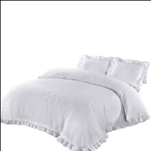 Ruffle Santiago Frill Duvet Quilt Bedding Cover Sheets (Super King)