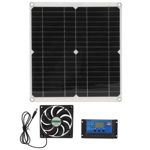 25W Monocrystalline Solar Panel Kit with LCD & Dual USB Output