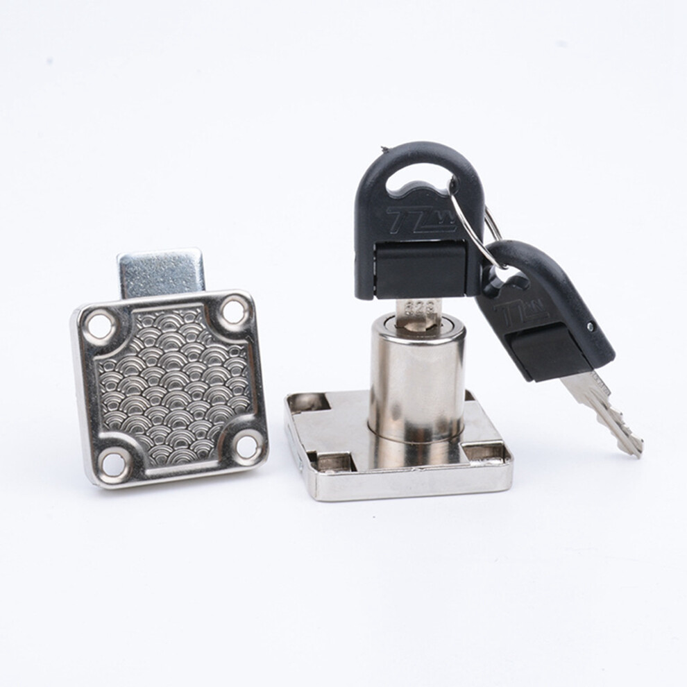 White Zinc Alloy Cabinet Door Lock With Key, Rustproof Anti Theft 4671342277984