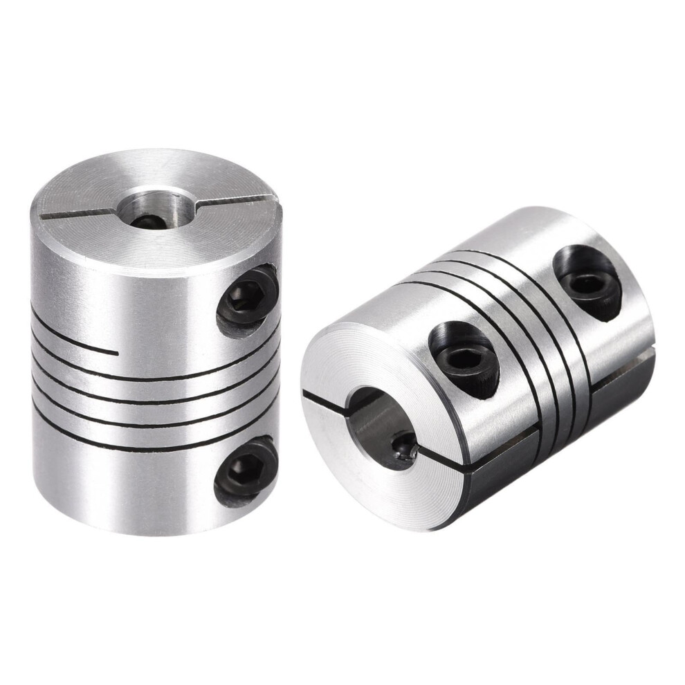 2Pcs Helical Beam Coupler For Motor Shaft 6.35Mm To 8Mm, 25Mm Diameter, 30Mm Long, Hieube573 Compatibility 6947110200019