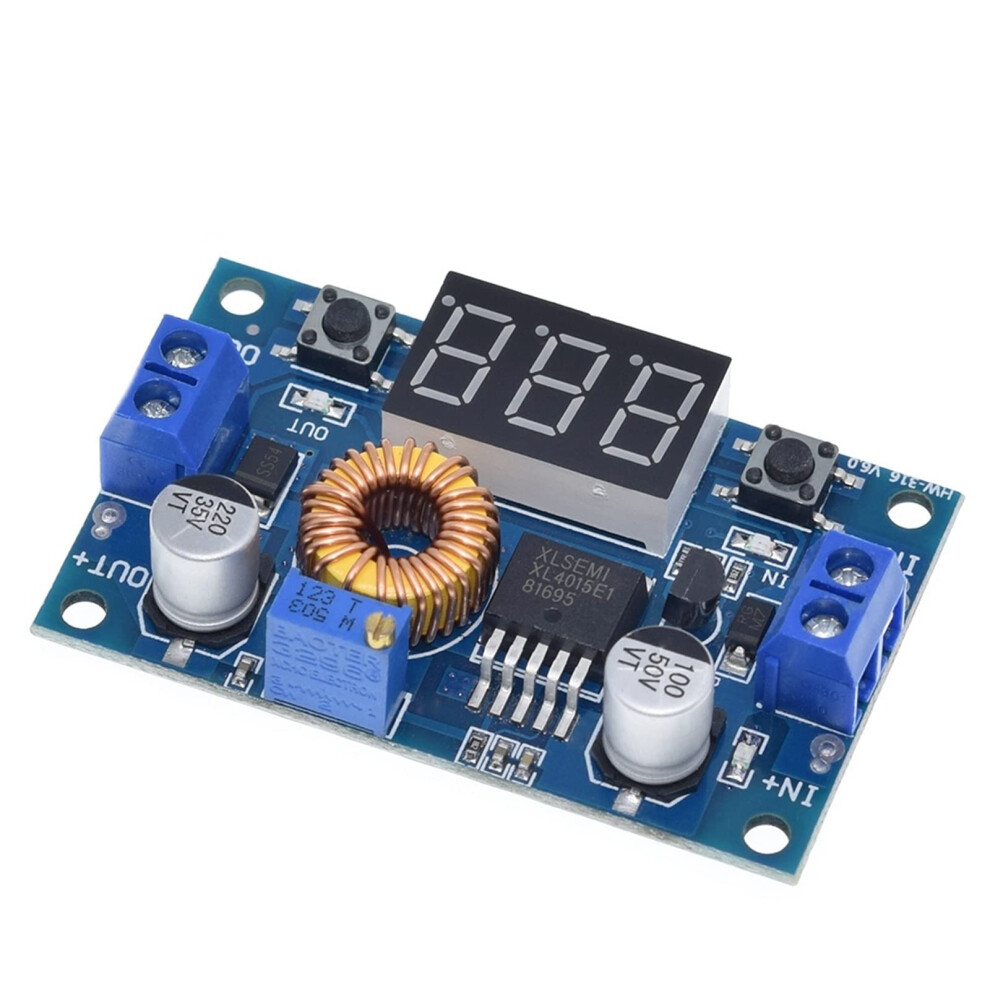 Xl4015 Dc-Dc Adjustable Step-Down Buck Converter 5A 75W Led Driver Module With Voltmeter 1 Piece Red 6276012506678