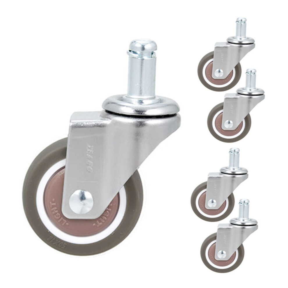 Swivel Stem Casters Office Chair Wheels Tpe Mute Caster Wheel 11X22mm M10x15mm Replacement For Carts Furniture Baby Bed Pack Of 5 6276012506708