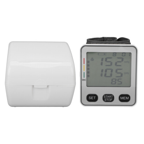 Misuratore di pressione sanguigna da polso LCD bianco 0-280mmHg 1