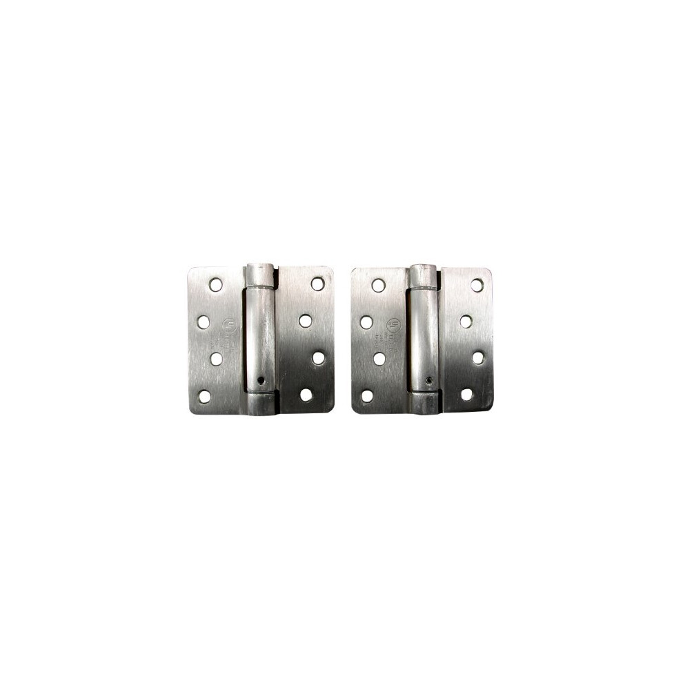 Spring Hinges Adjustable Self Closing 4 Inch Satin Nickel 1/4 Inch Radius Door Hardware 2 Pack 6276012506968