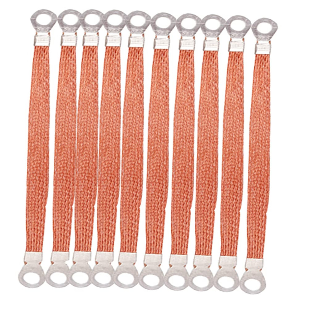 Copper-Clad Aluminum Braided Anti-Corrosion Ground Wire 10 Pieces 6 Square 200Mm Length 12Mm Width 8Mm Terminal Hole 6482260690544