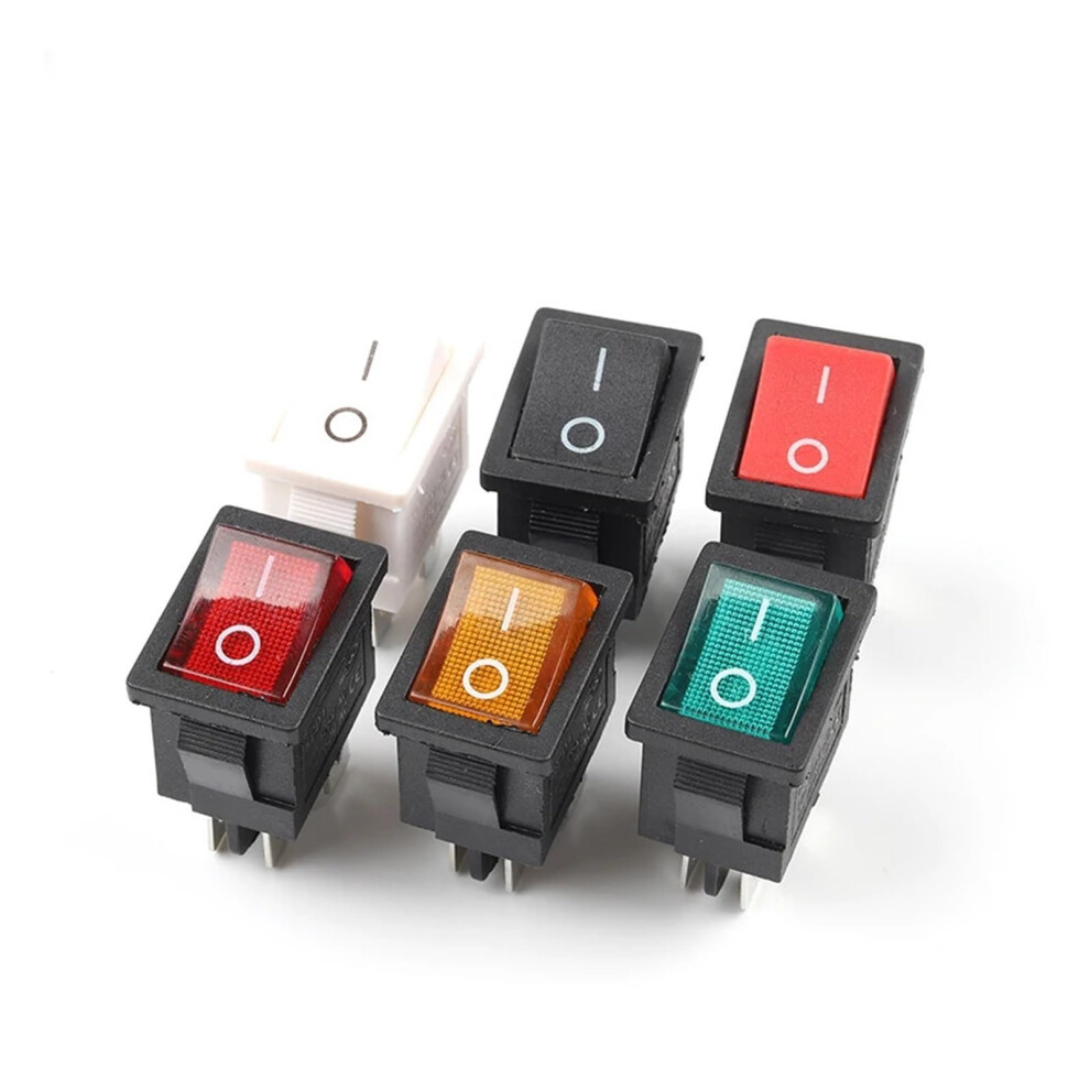4Pin Kcd1 Boat Car Rocker Switch 21*15Mm 6A/250V Ac 10A/125V Ac With Blue Light 5Pcs Lot Electrical Equipment 6947110200453