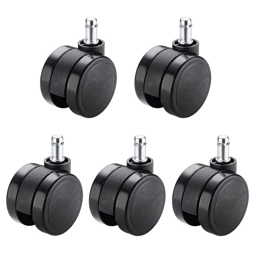 Pu Replacement Caster Wheels For Office Chairs 60Mm, Swivel Casters With 11Mm X 24Mm Stem, Set Of 5, Floor Protection 6482260690575