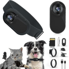 (with 128GB SD Card) Cat Camera Collar, Hd 1080p Wireless Dog Collar Camera, Sport Action Camera Cat Collar Camera, Video