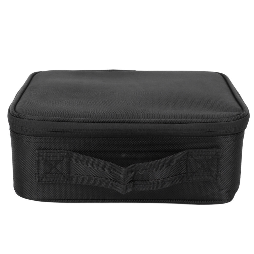 Multipurpose Travel Makeup Train Case with Adjustable Dividers  Black