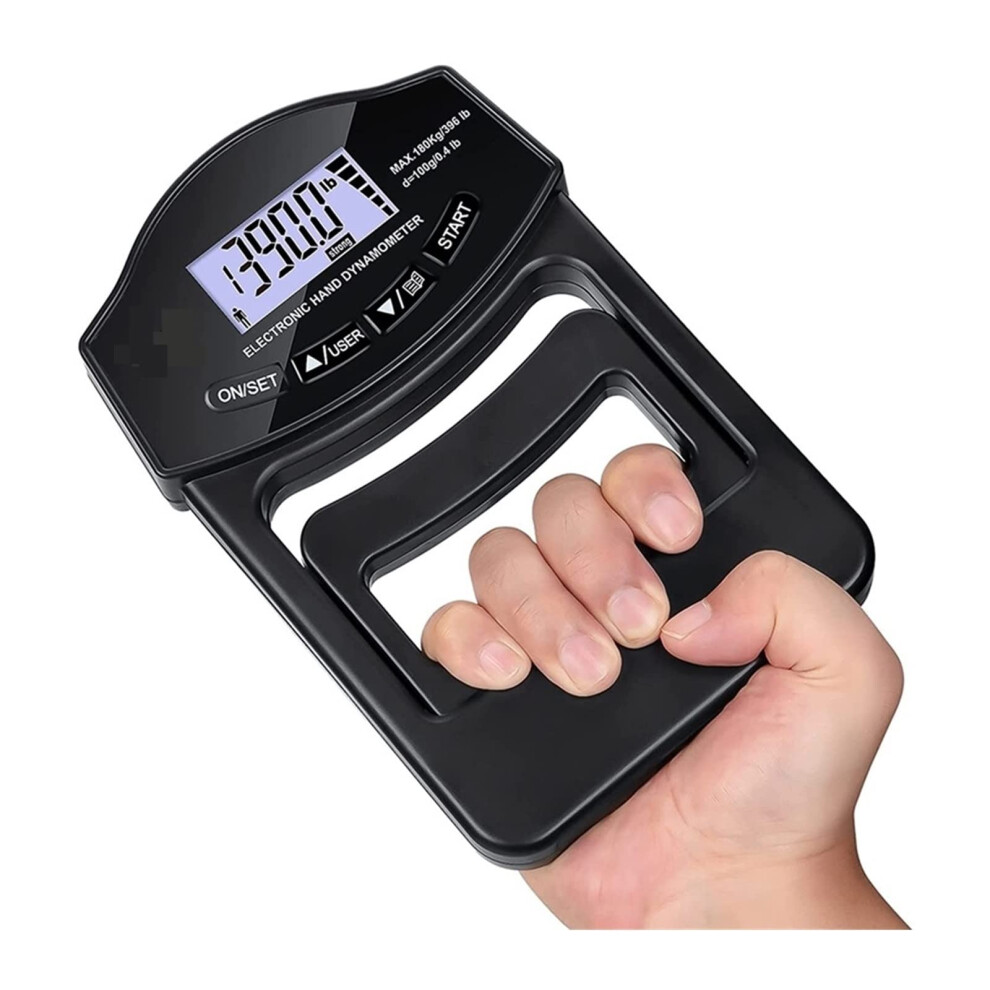Digital Force Gauge Grip Strength Tester 396Lbs/180Kg USB LCD Hand Dynamometer Adjustable Grip Measurement Tool