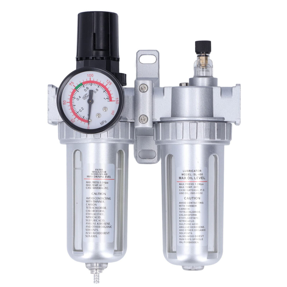 G1/2In Npt Compressed Air Filter Regulator Lubricator Combo With 4Î¼M Filtration And Pressure Gauge, Max 1Mpa 6947110200835