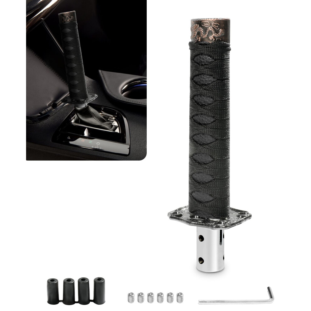 Universal Katana Gear Shifter - Samurai Sword Shift Knob With 4 Adapters For Manual Transmission Vehicles Black 6493810702822
