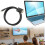 1.8M 1080P USB C to VGA Cable Portable Type C to 9