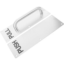 Durable Stainless Steel Door Handle Push Pull Plate 12x4 Inches for Commercial and Residential Use