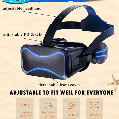 VR Headset with Remote Controller 3D Glasses 1