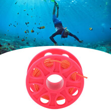 30M Taucher-Reel Taucher-Finger-Spule mit Doppel-End-Bolt-Snap-Karabiner fluoreszierend orange Kabel pink