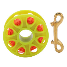 30M Taucher-Reel Tauch-Finger-Spule mit doppelt endendem Bolt Snap Clip fluoreszierendes Orange Kabel Gelb