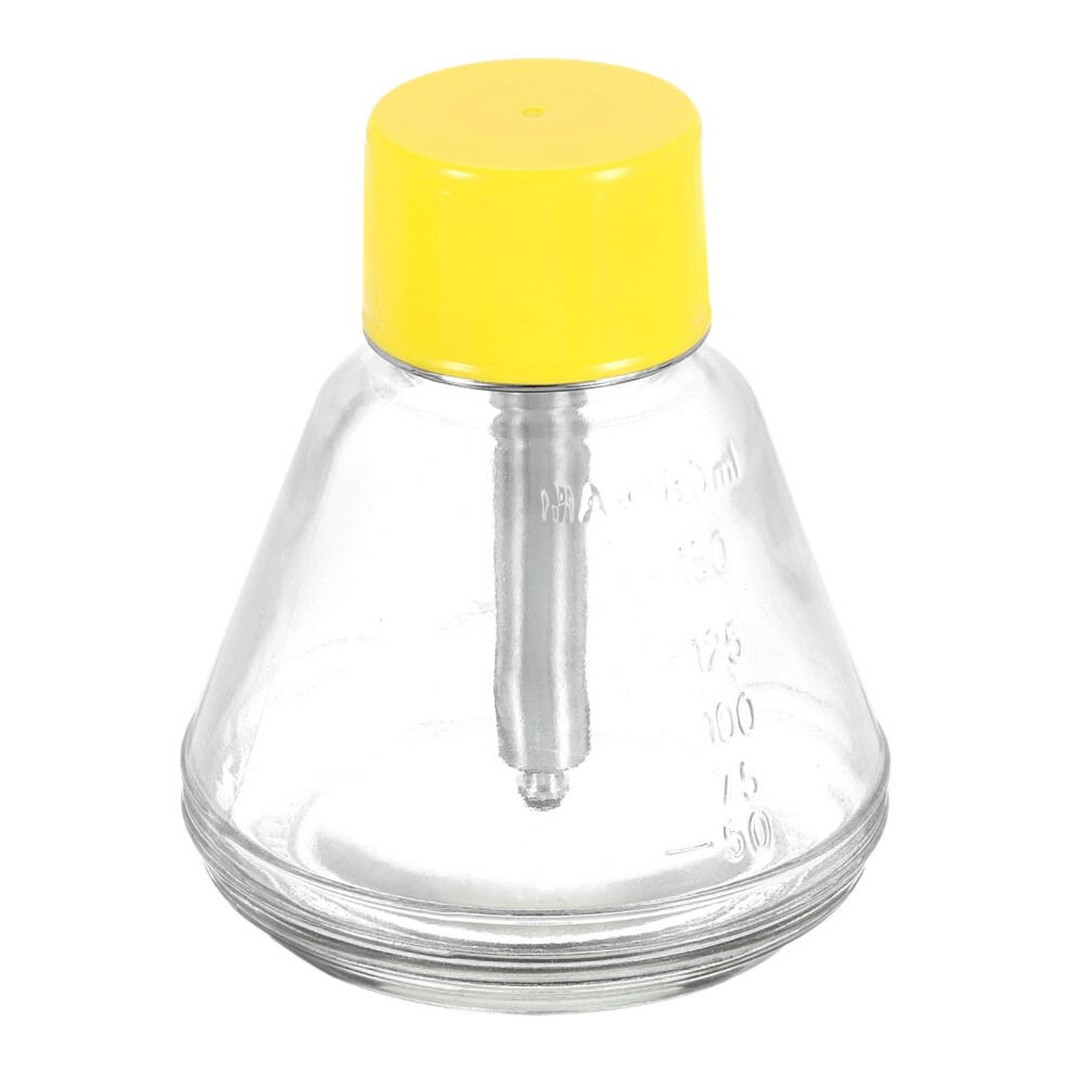 Glass Solvent Alcohol Dispenser 180ml Conical Pump Bottle with Plastic Lid and Aluminum Core for Acetone and Nail Polish Remover