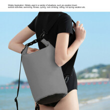 Bolsa cubo impermeable 15L gris bolsa seca de PVC para exteriores