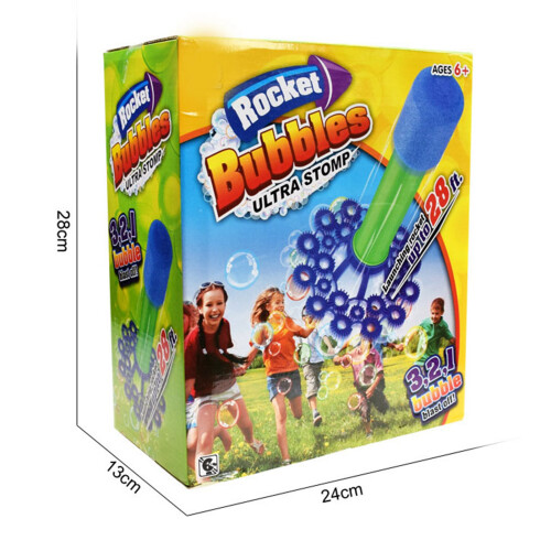 Kids Bubble Rocket Toy with Pedal & Bubble Solution, EVA ABS Material