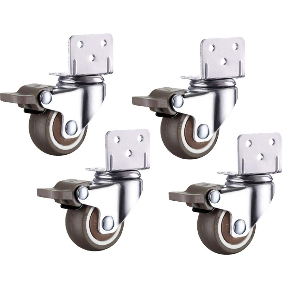 Castor Wheels Heavy Duty Rubber Swivel Casters With Brakes 150Kg Load Capacity 4Pcs For Furniture And Equipment 6947110202006