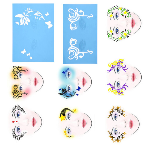 7styles/set Reusable Face Paint Stencil Body 1