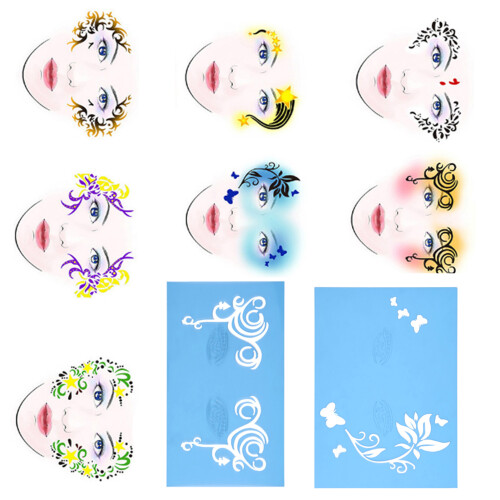 7styles/set Reusable Face Paint Stencil Body 2