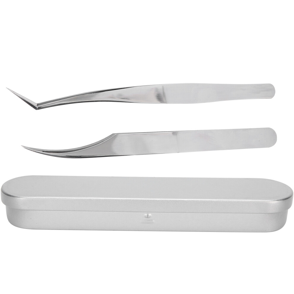 Stainless Steel Eyelash Extension Tweezers Set