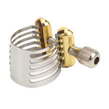 Stainless Steel Saxophone Mouthpiece Clip with Storage Box, Adjustable Ligature