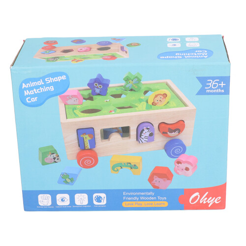 18 Hole Beech Shape Sorter for 3+ Kids, Geometric Matching Toy 2
