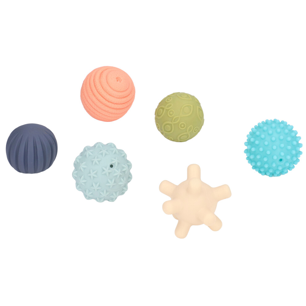 6pcs Multicolor Baby Textured Sensory Vinyl Squeeze Balls for 6 Months+