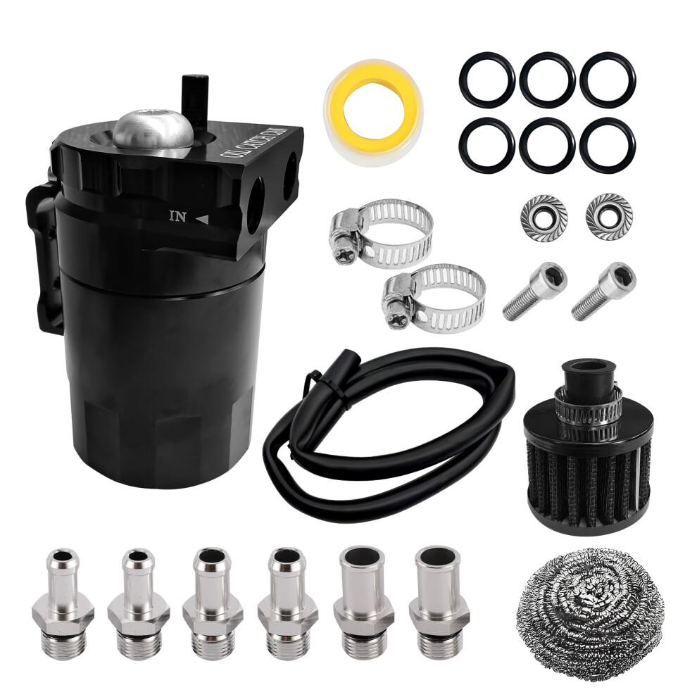 Oil Catch Can 300Ml Universal Baffled Reservoir With Hose Kit For Car And Truck Engine Oil Separator 6482260693521