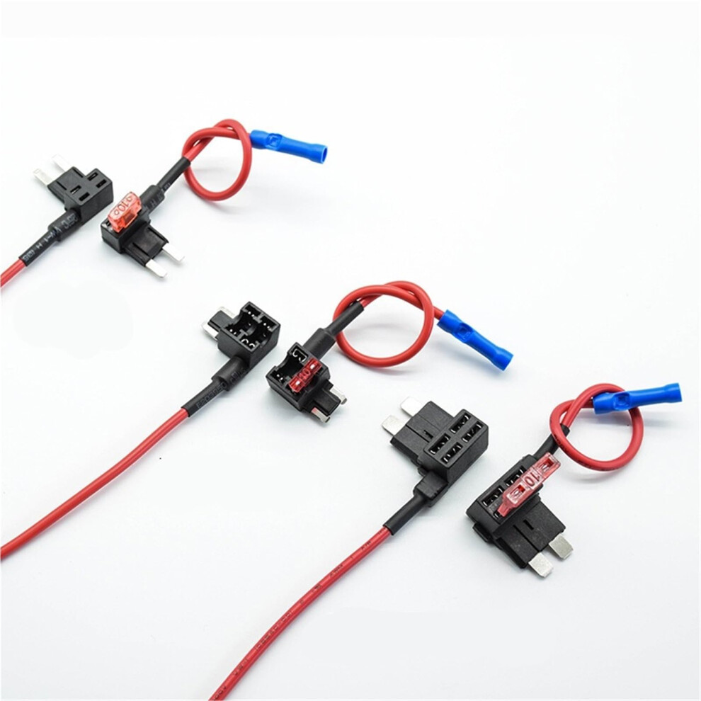 12V Fuse Holder Add-A-Circuit Tap Adapter Mini Standard Atm Apm Blade Auto Fuse 2Pcs With 10 Fuses For Automotive Use 6947110203263