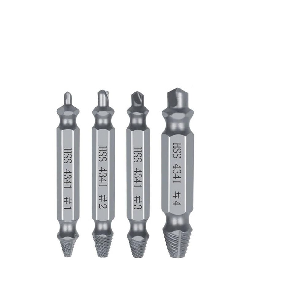 Damaged Screw Extractor Drill Bit Set 4 Pcs Silver Stripped Broken Screw Remover Tool For Easy Extraction 6482260693842