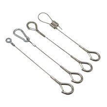 2PCS 2mm Stainless Steel Wire Rope Sling with Spring Hook Antifall Safety Lanyard 1 Meter Strong Load-Bearing Capacity