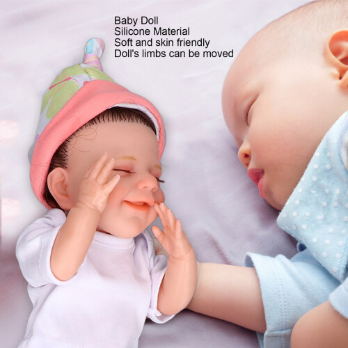 Poupée bébé en silicone souple de 12 pouces avec biberon, garçon 2