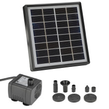 Black Solar Fountain Pump 2W for Garden Pond Bird Bath, Energy Saving