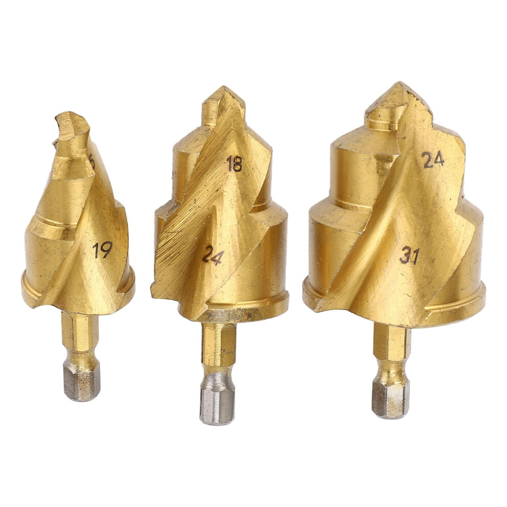 3 Pcs Ppr Lifting Drill Bits Heavy Duty Expansion Repair Bit 1/4In Hex Shank Water Pipe Hole Opener Expander 6947110204017