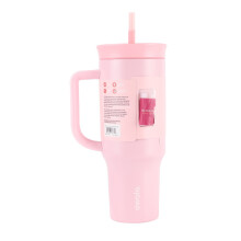 (Pink Salt, 40oz) 40oz Double Wall Vacuum Insulated Stainless Steel Tumbler with Handle and Straw, Leak Proof Lid for Car Outdoor Use