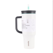 (Cloudscape White, 40oz) 40oz Double Wall Vacuum Insulated Stainless Steel Tumbler with Handle and Straw, Leak Proof Lid for Car Outdoor Use