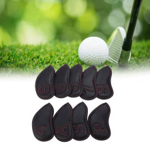 9er-Set Golf-Eisenkopfhauben Wasserdicht Sonnencreme Golf Eisenhauben Große Figuren Schutzhüllen Schwarz