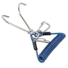 Tauchhaken Spring Spiral Taucherschlinge aus Edelstahl Doppelseitiger Snap-Clip Tauchhaken Blau