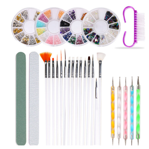 Nail Art Painting Brush Dotting Pen Nail File