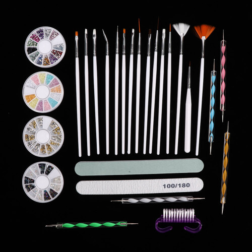Nail Art Painting Brush Dotting Pen Nail File 2