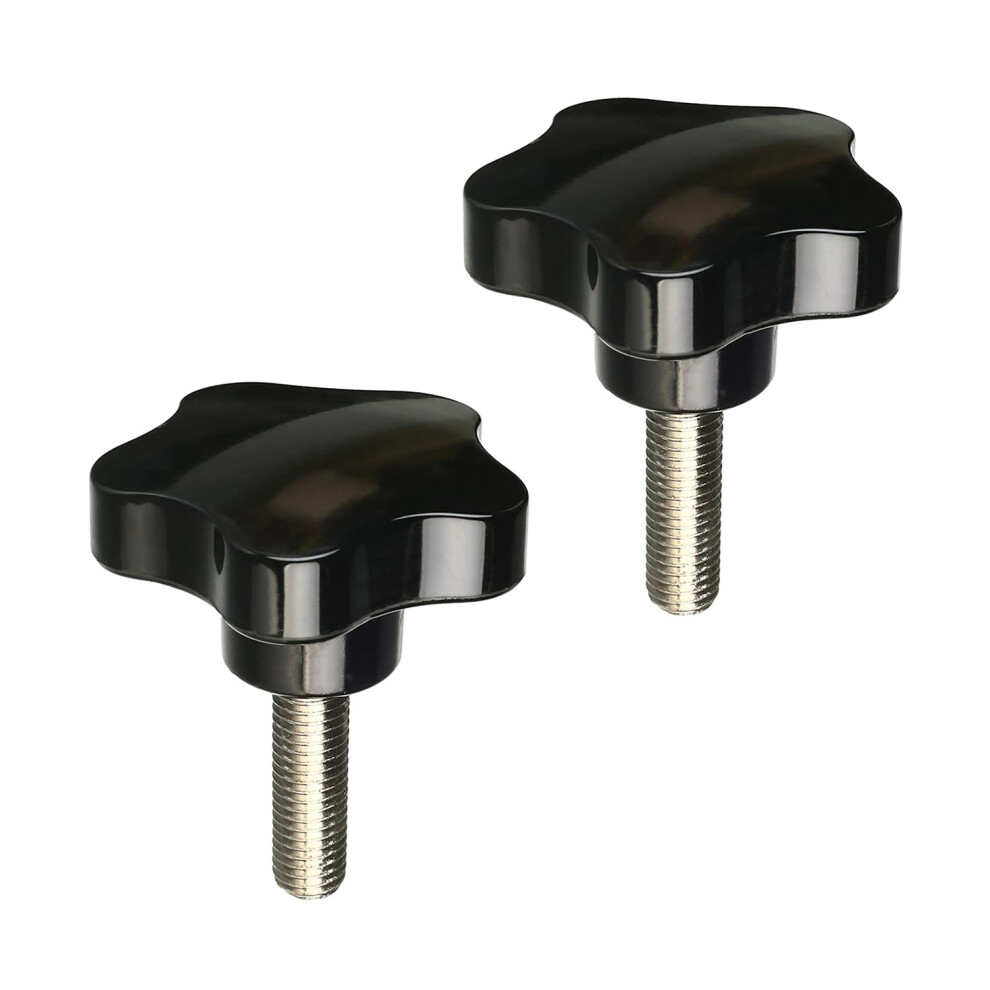 M12 Galvanized Star Head Male Screw Clamping Knob 65mm x 40mm Black Bakelite Handle 5Pcs Without Washer-image-OPC-PJNYD57-NEW