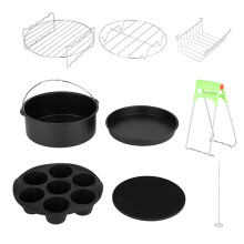 8in Air Fryer Accessories 8pcs Set Kit Parts Metal