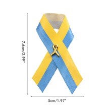 Spilla a nodo con la bandiera ucraina 57,6 cm 15 g BluGiallo