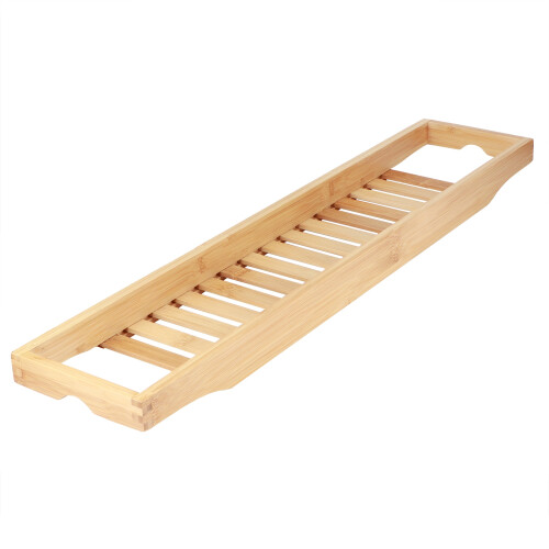 Multifunctional Bamboo Bathtub Tray Rack Wine Book 1