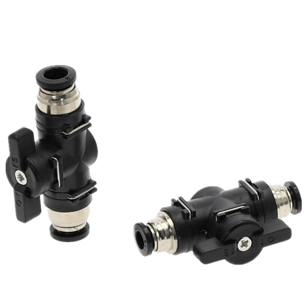 Black Pneumatic Push In Quick Joint Connector Hand Valve 4Mm 6Mm 8Mm 10Mm 12Mm Manual Ball Current Limiting 6493810704789