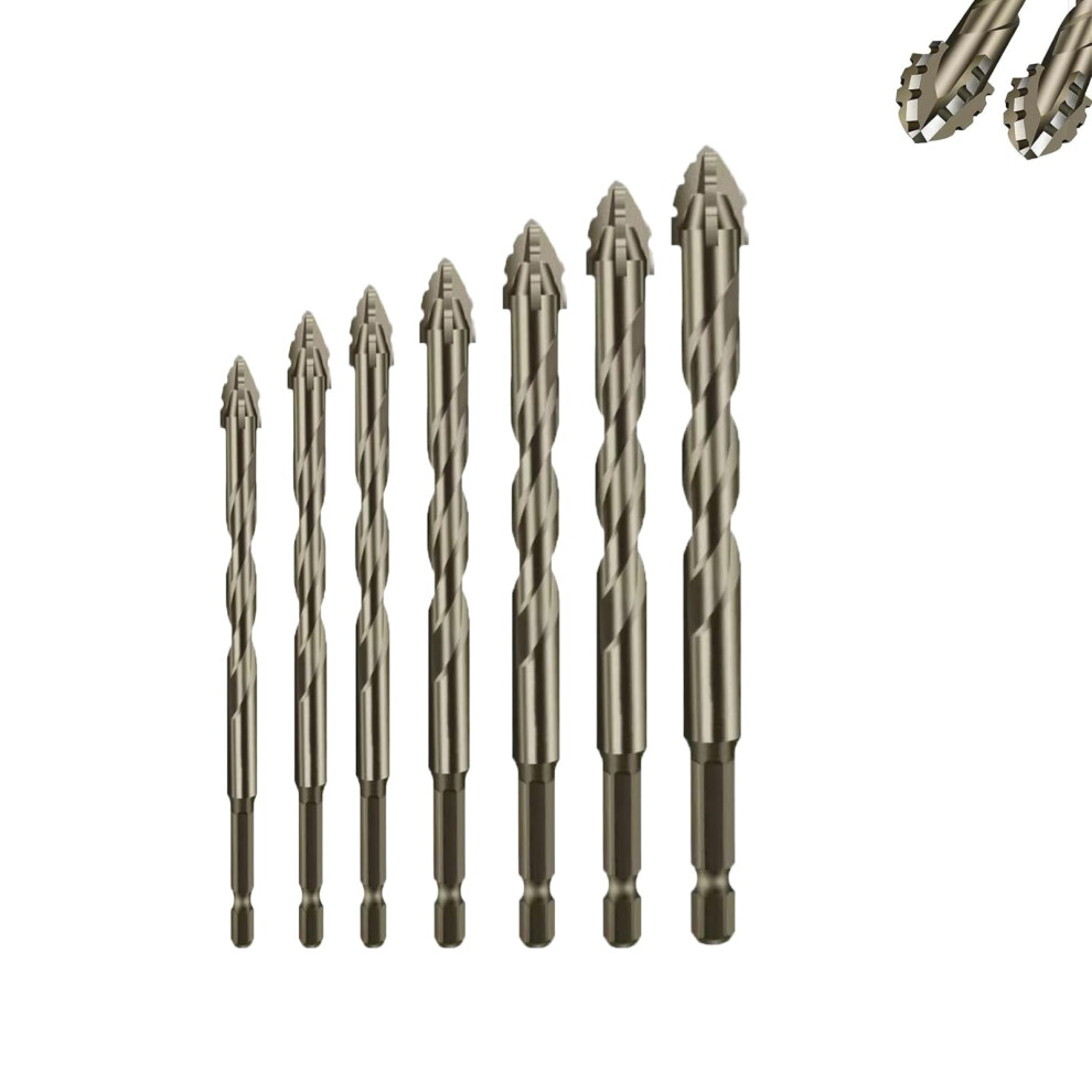 Drill Bits Set, Four Blade Serrated Eccentric Drill, Magnetic Twist Bits For Concrete Glass Brick Cement Tile Marble 6482260696171